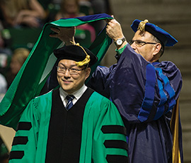Awarding more than 270 doctoral degrees annually, UNT leads the region and ranks among the state's top universities for its number of doctoral graduates. (Photo by Ahna Hubnik)