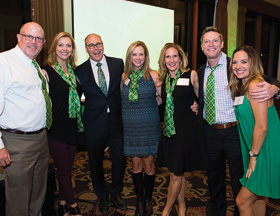 President Neal Smatresk, third from left, mingles with alumni at a Collin County alumni reception last October. (Photo by Gary Payne)