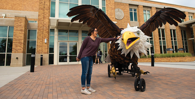 Union Fest goers encountered a larger-than-life eagle April 14. (Photo by Gary Payne)