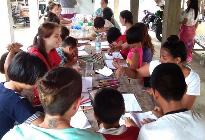 Allyson Neisig ('19) works with children as part of Open Door, a Romania-based foundation that provides full assistance and emergency shelter to victims of human trafficking.
