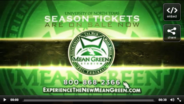 Link to the 2011 Mean Green Football commercial.