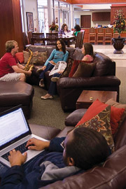 Honors Hall features study rooms with library access, a computer lab and music practice rooms. (Photo by Jonathan Reynolds)