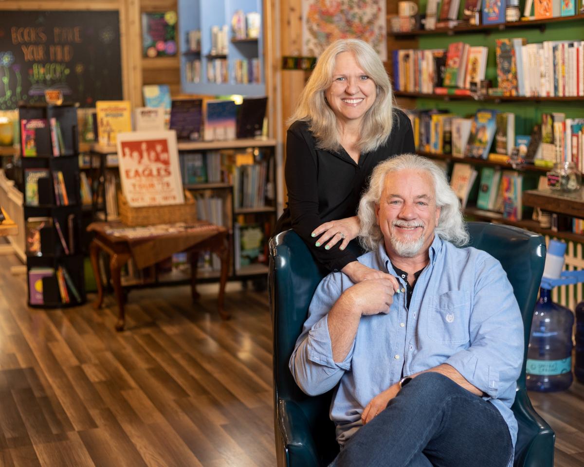 Photo of Joe and Diane Mayes in bookstore