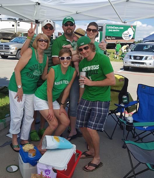 Members of the Nelson family at a Mean Green tailgate