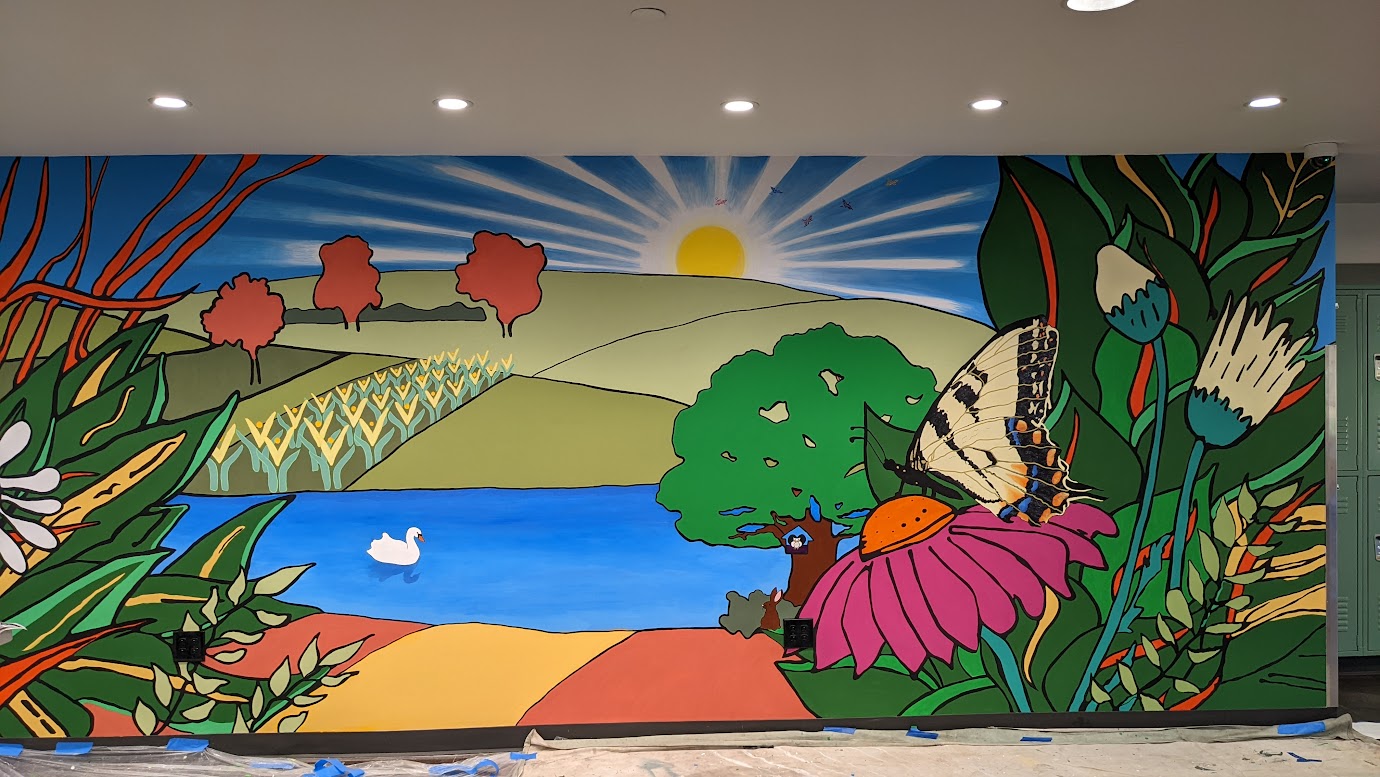 A mural titled 