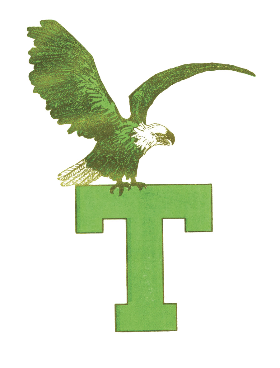 After the Eagle was chosen as mascot, this illustration appeared in the 1922 Yucca.