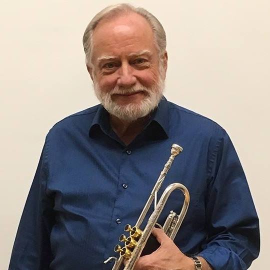 Photo of Sparky Koerner holding trumpet