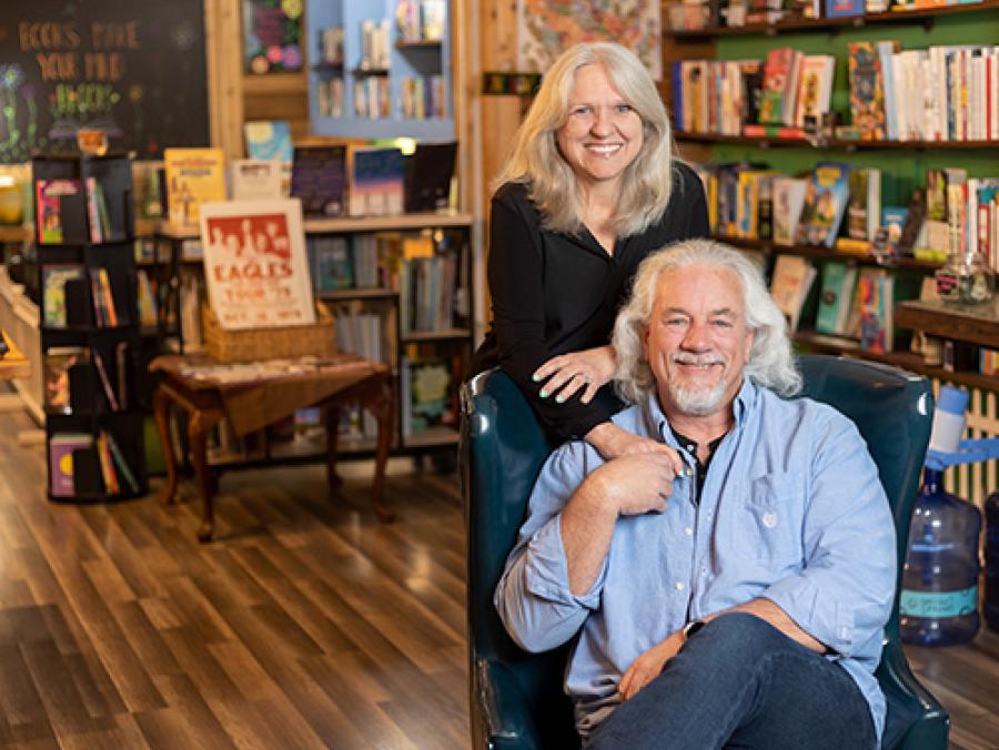 Photo of Joe and Diane Mayes in bookstore