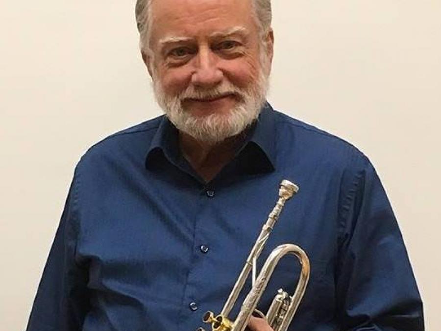 Photo of Sparky Koerner with trumpet 