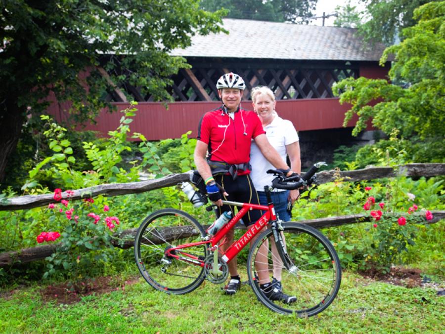 Craig and Kay Broeder with bike