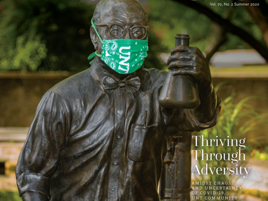 North Texan summer cover featuring the Silvey statue