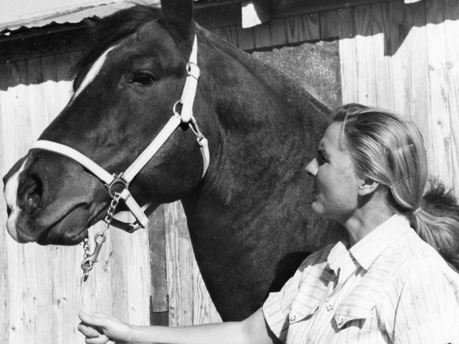 Sweet Estes with Horse in 1973
