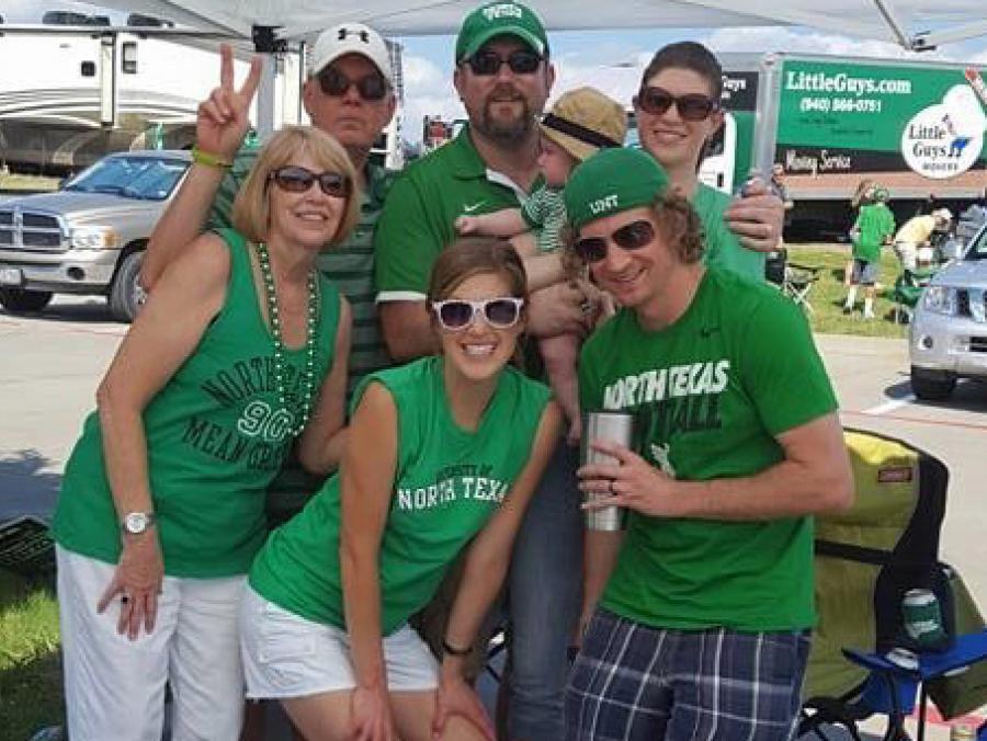 Members of the Nelson family at a Mean Green tailgate