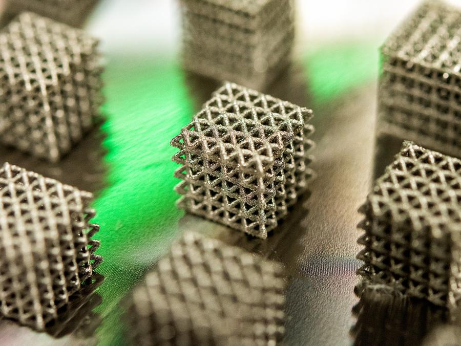 3D printed metal cubes