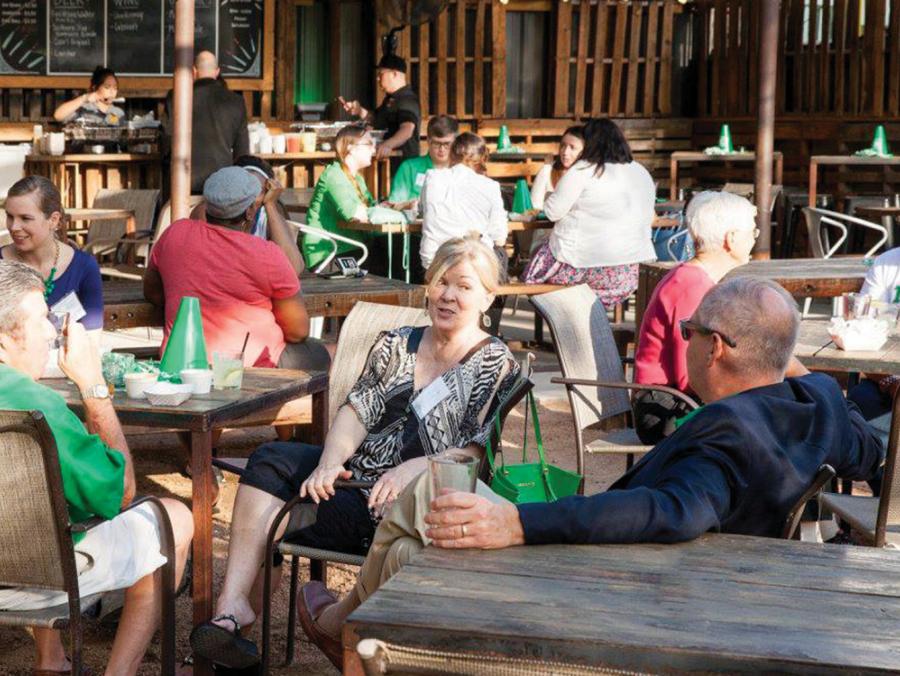 UNT alumni at an outdoor gathering