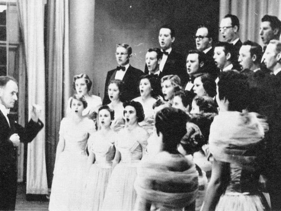 Frank McKinley directing A Capella Choir 