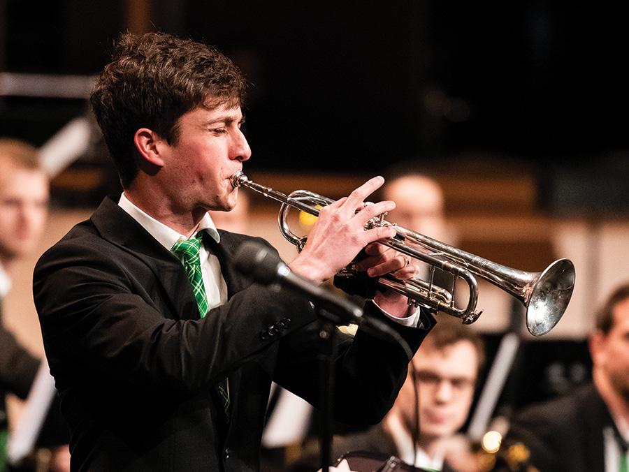 Austin Ford playing trumpet