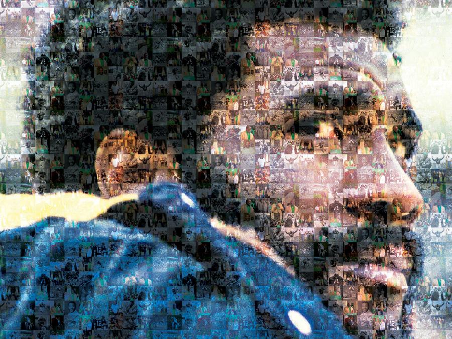 Joe Greene (mosaic of UNT photos  and photos courtesy of the Pittsburgh Steelers)