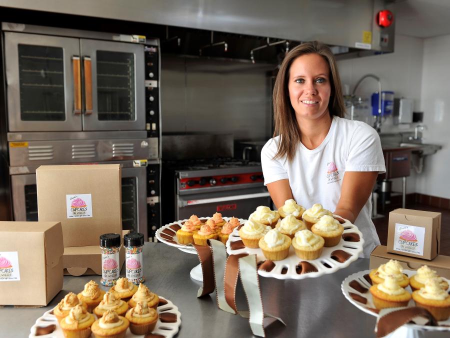 Meredith Smith with cupcakes