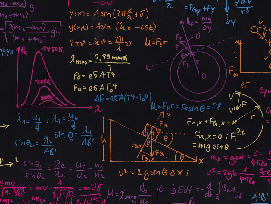 Bridging the Gap graphic, formulas on chalkboard