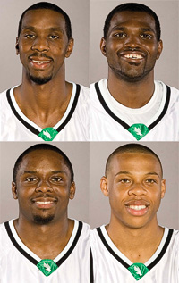 From left, top, George Odufuwa, Eric Tramiel; bottom, Josh White and Tristan Thompson