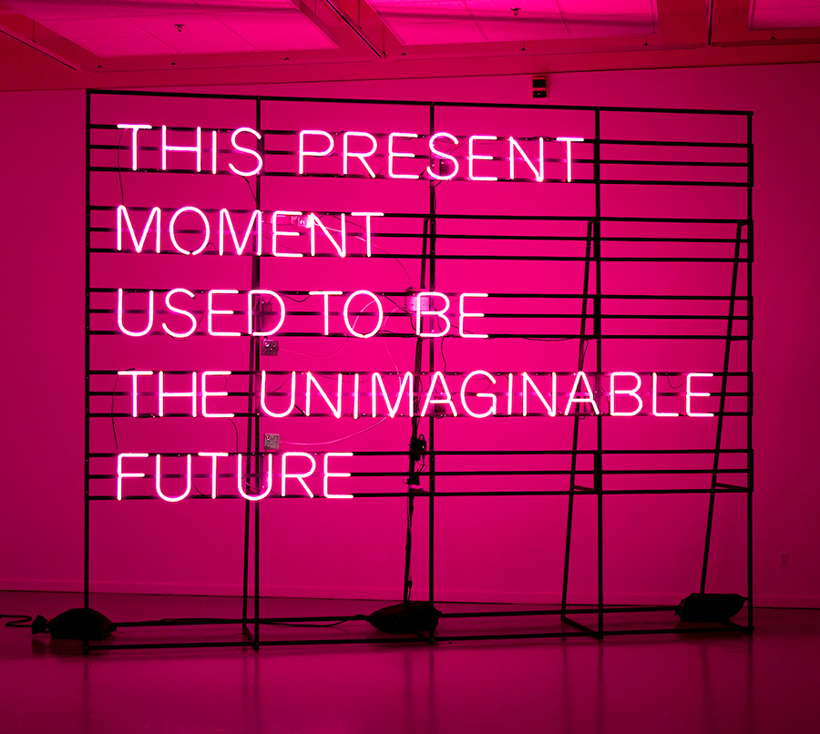The light sculpture “This Present Moment”